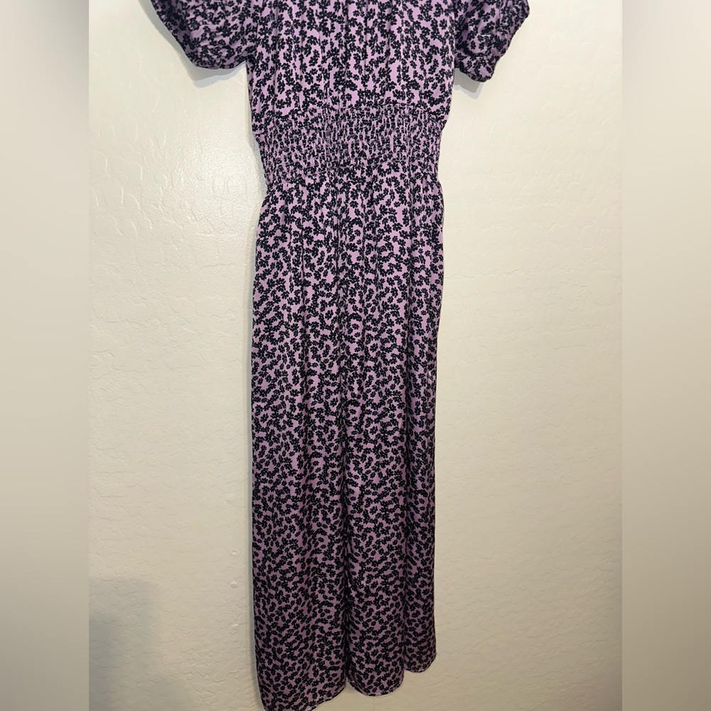 Elegant Purple Animal Print Midi Dress - Picture 4 of 5